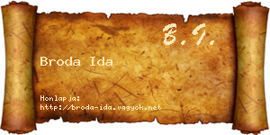 Broda Ida névjegykártya
