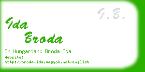ida broda business card